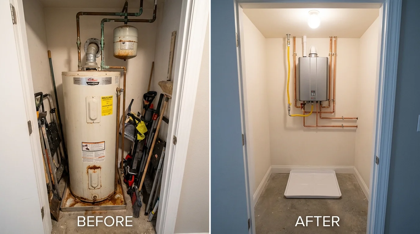 Tank water heater versus wall-mounted tankless unit comparison for Richland, MS homeowners